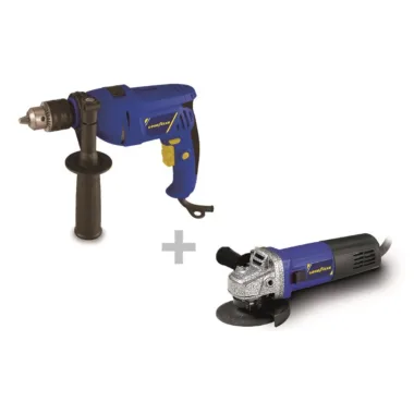 kit amoladora electrica Goodyear 750 w 115 + taladro percutor 600w 220v 50h