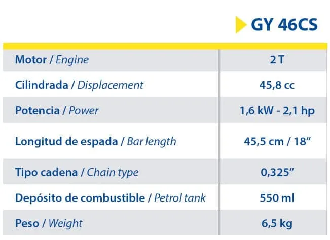 Motosierra Goodyear Gy46cs 45.8cc - Imagen 5