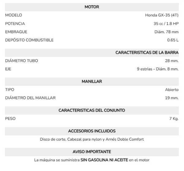 Desbrozadora con motor honda gx-35 - Imagen 2