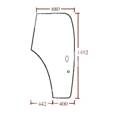 Cristal-puerta-izquierda-abombada-tintada-tractores-Ford-Fiat-y-New-Holland