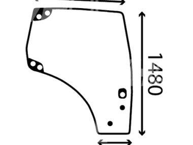 Cristal de puerta superior  derecho curvado tintado Case IH MXU y New Holland TSA 84280178