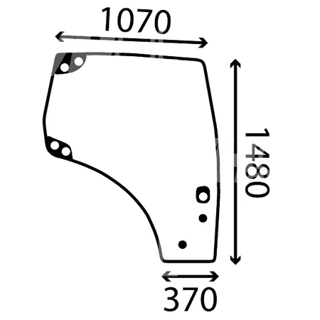 Cristal de puerta superior  derecho curvado tintado Case IH MXU y New Holland TSA 84280178