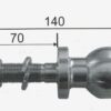 Bulón para enganche con tuerca y arandela 19 x 70 - Imagen 2