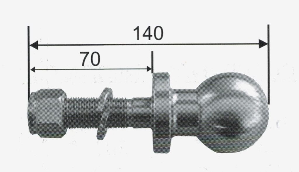 Bulón para enganche con tuerca y arandela 19 x 70 - Imagen 2