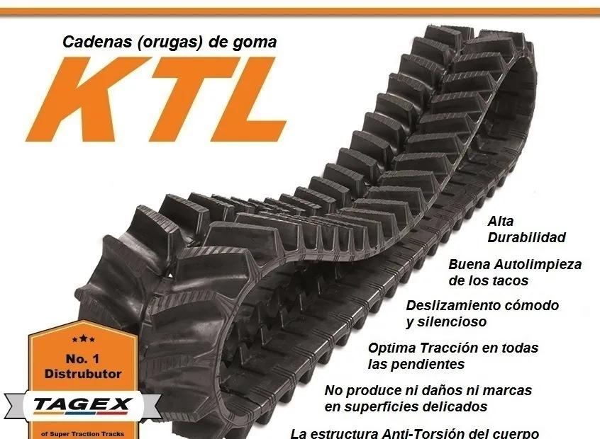 Cadenas de goma para maquinaria agrícola
